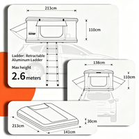Tente de toit en aluminium pour 3-4 personnes, grande capacité, avec échelle télescopique en aluminium, classée parmi les meilleures