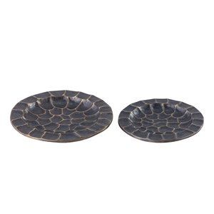 Compre un Juego de Bandejas Decorativas de Metal para Servir, Bandejas Redondas Texturizadas para Servir Alimentos, para Uso en el Hogar, la Cocina y Hoteles - Product Image 2