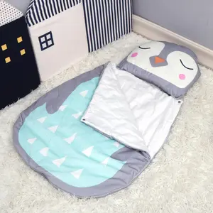 Beste Materiaal Pinguïn Ontwerp Baby Slaapzak Katoen Rits Baby Crib Slaapzak Voor Baby