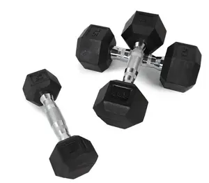 Gym Equipments Factory Supply Hot Selling 2023 Home Exercise Dumbbells Hexagon Rubber Coated Dumbbell Set 10kg