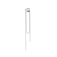 FUAMAY joyería de moda 925 plata esterlina Micro borla oreja brazalete mujer nicho diseño circón largo borla brazalete pendiente