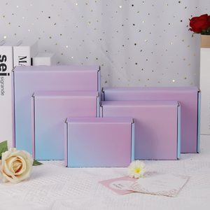Caja de Regalo de Lujo con Logotipo Personalizado, Embalaje de Envío, Cartón Corrugado, Pequeña, con Degradado, <span class=keywords><strong>Precio</strong></span> Razonable - Product Image 6
