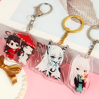 Porte-clés personnalisé en acrylique découpé au laser, breloque en plastique DIY, breloque transparente imprimée personnalisée, breloque anime scintillante, accessoires de sac personnalisés