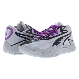 Zapatillas Puma Scoot Zeros II Sterling GS para Niño, Color Gris Pluma y Rojo Frutal, Estilo Deportivo - Product Image 2