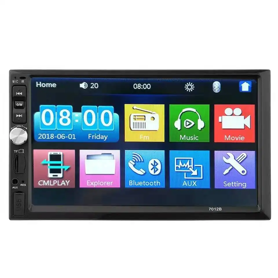 Amprime — stéréo récepteur de tableau de bord, avec écran tactile 7 pouces, lecteur CD/DVD, Navigation GPS, autoradio, 2 Din