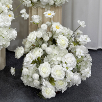 Arche de fleurs artificielles en soie blanche faite à la main pour mariage et anniversaire, décoration de fond, accessoire, arche de fleurs de fond de mariage