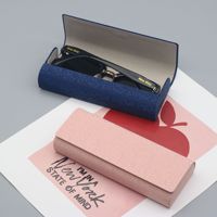 Étuis à lunettes rectangulaires en cuir PU faits à la main en gros, boîtes à lunettes de vue et de myopie, logo personnalisé, couleur unie