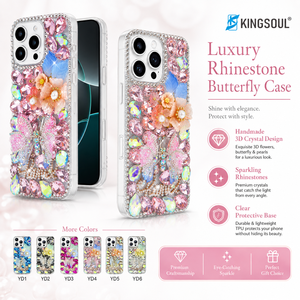 เคสโทรศัพท์กันกระแทกคุณภาพสูง ดีไซน์เพชร ป้องกันกล้อง วัสดุ TPU+PC+กระจก สำหรับ 16 Promax Plus Pro Magnetic ลดราคาพิเศษ - Product Image 3