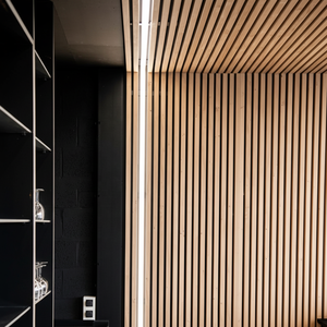 Équipement de studio de musique moderne, panneaux muraux 3D, panneaux muraux en MDF, panneaux muraux insonorisants, panneaux muraux à lattes, panneaux acoustiques en placage, Akupanel Eco - Product Image 1