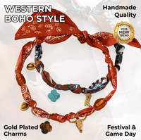 Collar de tela con colgante geométrico en capas, estilo hip-hop, personalizado, de la serie Western, con botas de vaquero de acero de titanio INS, transfronterizo