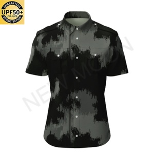Chemise de pêche à manches courtes avec design camouflage personnalisé pour hommes, légère, à séchage rapide, chemise tactique UPF 50+ - Product Image 4