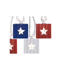 AC Powered Waterproof Patriotic Metal <b>String</b> <b>Light</b> Warm Lighting Outdoor Garden Patio Yard Decoration - Product Image 1