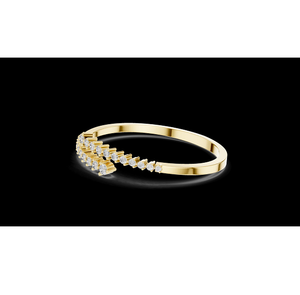 Gold Heart Motif Lab Grown Diamond <b>Bracelet</b> Crafted Sterling Silver Featuring Romantic Heart <b>Inspired</b> Design for Party Gift - Product Image 1