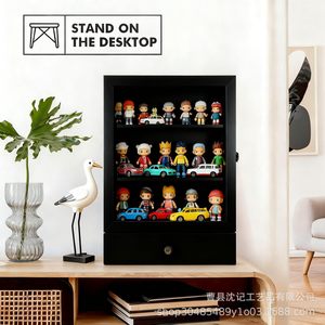 Wooden Wall Mounted Storage Box With <b>Hooks</b> For Mail Key Organizers <b>Black</b> Rectangle Solid Color Partitioned Design - Product Image 2