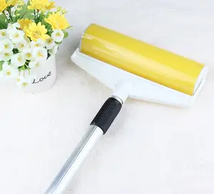 Room Cleaning Floor Sticky Roller, Washable Lint Roller with Extendable Handle