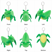 Porte-clés en peluche Zaves Mantis - Écologique, durable, design d'insecte vert mignon, animal en peluche doux, mini cadeau unisexe pour enfants et adultes