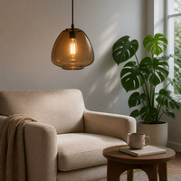 Abat-jour en verre fabriqué à la main, abat-jour en verre pour lampe suspendue, plusieurs options de couleurs, livraison directe d'usine