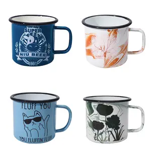 HH96 Bán Buôn Lớp Phủ Cốc Cà Phê Chuyển Nhiệt In Ấn Thẳng Men Gốm Mug Thăng Hoa Lớp Phủ Blanks Men Cup