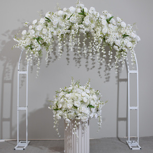 H-774 all'ingrosso rosa bianca artificiale & fiori di seta ortensia arco di nozze & sfondo floreale decorazione elegante decorazione di nozze - Product Image 1