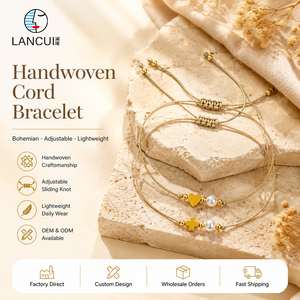 Çapraz İnci Charm Bileklik Makrome Sürgülü Düğüm Kadınlar için Boho Plaj Stili El Yapımı Moda Bileklik Bohem Örgülü Bileklik - Product Image 1