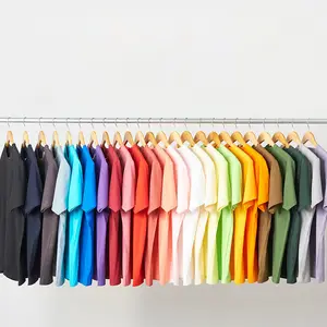 Wholesale Custom Logo 250 Grams Round Neck Pure Cotton Loose Short Sleeved Versatile Solid Color Base T-shirt