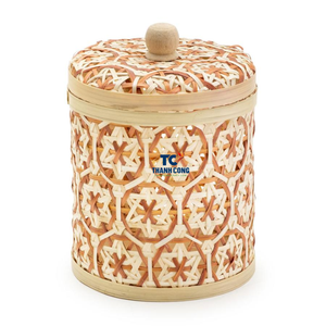 กล่องเก็บของไม้ไผ่งานแฮนด์เมดธรรมชาติดีไซน์ใหม่สำหรับการจัดระเบียบห้องครัวในเวียดนามสำหรับวันหยุดเดือนรอมฎอน - Product Image 1