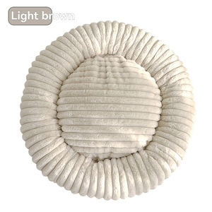 Nieuwe imitatie konijnenvacht gestreepte donut hondenbed luxe en comfortabel rond wasbaar kattenmat warme huisdiermat voor honden en katten - Product Image 6