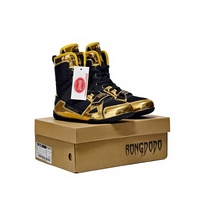Chaussures de boxe et de lutte RONGDODO montantes personnalisables avec logo, en microfibre respirante, soutien de la cheville pour les arts martiaux - Vente en gros pour distributeurs