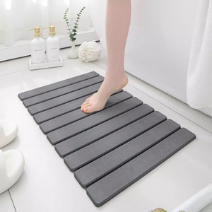 Durable Hard Diatomaceous Earth <b>Bath</b> Mat Fast Drying Moisture Wicking Bathroom Mat <b>Foldable</b> <b>Bath</b> Bathroom Floor Shower Mats - Product Image 4