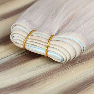 未加工的处女发接发，非剪切式接发，真人发，定制颜色和款式，女式胶带式接发 - Product Image 2