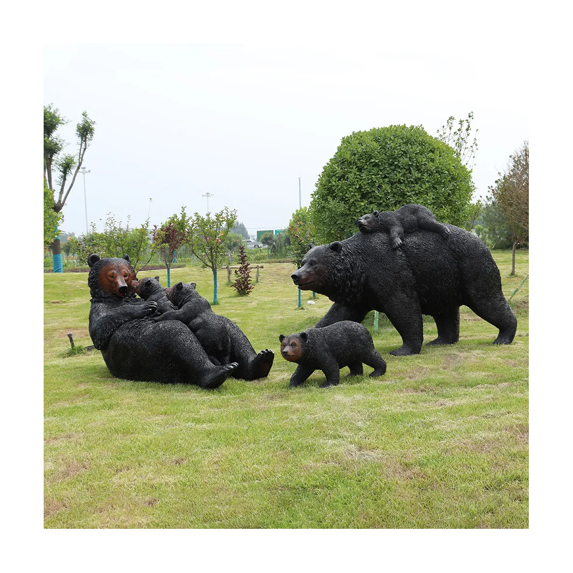 China geliefert braunbär im freien garten kundenspezifische größe tier große metallskulptur