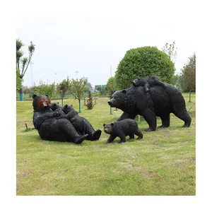 China suministra jardín al aire libre decoración duradera tamaño personalizado animal oso pardo escultura