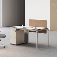 Poste de travail modulaire en acier pour bureau, écologique, moderne et minimaliste, double place, pour 4/6 personnes, avec cloison de séparation