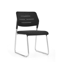 Chaise de réunion de conférence du personnel de presse empilable souple sans bras cadre en fer église réception des visiteurs chaise de salle de formation pour le bureau