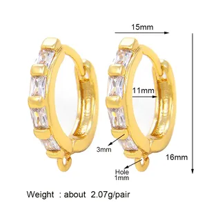 Perles colorées Feeder Basic Round Hoop18K Or Dangle Boucle D'oreille Attache Cliquez Bails, Bijoux À La Mode Fabrication Accessoires Fourniture P06 - Product Image 6