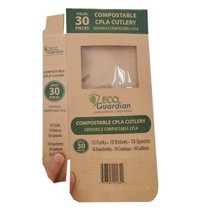 Boîte d'emballage en papier kraft écologique pliante en carton <span class=keywords><strong>Couverts</strong></span> Vaisselle Cuillère Spork pour couteau Boîte en papier d'emballage cadeau pour couteau - Product Image 5