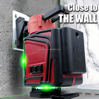 Niveau laser industriel populaire vert DIY 4D 16 lignes, mini, 360°, auto-nivelant, croix verticale et horizontale avec batterie au lithium