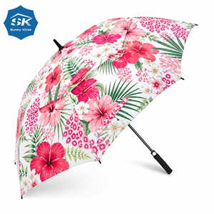 Parapluie de golf promotionnel rose personnalisé, grand format, imprimé panda hexagonal, coupe-vent, ouverture automatique pour adultes, logo personnalisé OEM ODM - Product Image 1