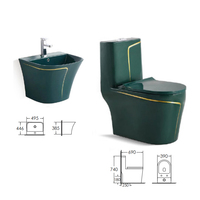 YIDA Cuvette de toilettes monobloc de luxe émaillée, à forme irrégulière, à double chasse, à fermeture douce, écologique, facile à nettoyer, pour villa et lavabo