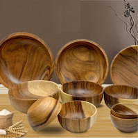Bol à salade artisanal en bois d'acacia écologique pour les fêtes