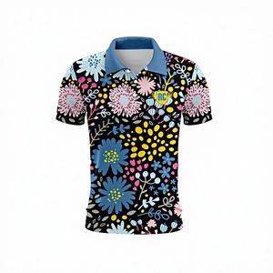 Maillot de golf unisexe grande taille respirant à motif floral tropical personnalisé OEM pour l'été, décontracté, anti-UV et anti-humidité - Product Image 1