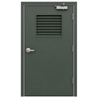 Porte acoustique insonorisée en acier, porte coupe-feu verte en métal creux avec persiennes et bande d'étanchéité large à compression