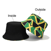 Hommes chauds femmes drapeau National imprimer Double côtés réversible drapeau d'été Panama pêcheur chapeaux jamaïque Bob casquette Gorras seau chapeau