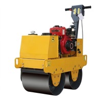 Mini-compacteur vibrant à moteur diesel à double roue en acier, poussé à la main, pour la réparation routière