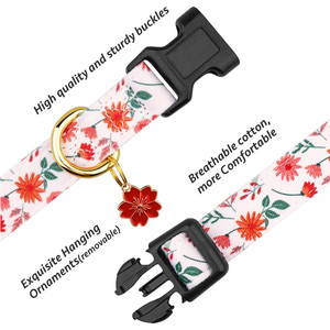 Andere Haustier halsbänder Anpassbares hand gefertigtes verstellbares Hunde halsband aus Baumwolle mit einzigartigem süßem Muster und Anhänger - Product Image 2