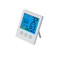 Thermomètre et hygromètre de chevet avec veilleuse LED et alarme avec fonction snooze, prévisions météo pour chambre de bébé et crèche