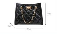 Sac bandoulière carré pour femme en cuir PU avec chaîne, mini sac à main de luxe matelassé à fermoir – Grande Vente
