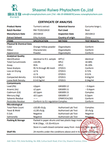 Pasokan 95% organik alami ekstrak akar kunyit bubuk suplemen kualitas makanan kurkuma ekstrak kunyit - Product Image 5
