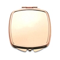 Miroir de maquillage compact rectangulaire avec logo personnalisé, en alliage de zinc, pliable, pour les voyages, le maquillage quotidien, les mariages, les cadeaux