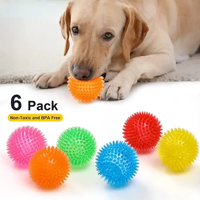 Dog Toy Ball for Aggressive Chewers  Interactive Fetch Dog Ball Non-Toxic Elastic Rubber Pet Chew Toys